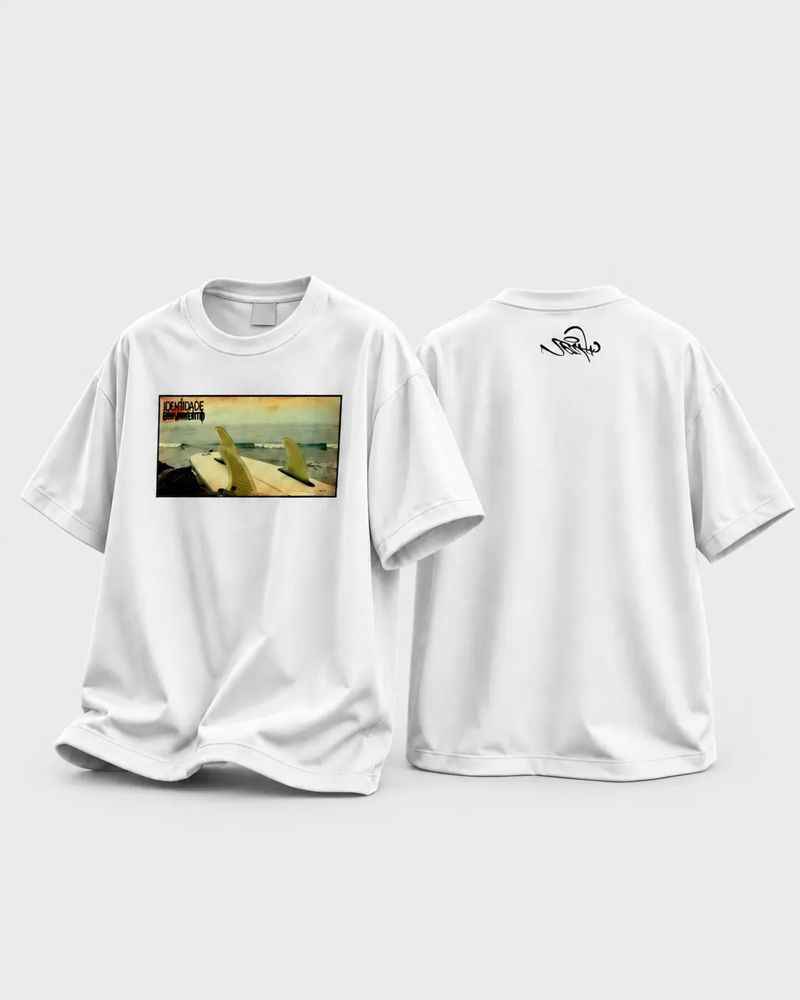 Camiseta branca SURF · frente e costas