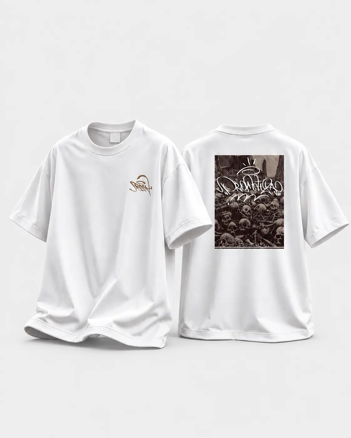 Camiseta branca EZEQUIEL · frente e costas